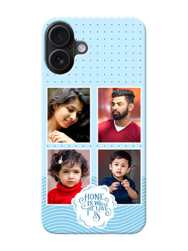 Custom iPhone 16 Plus Custom Phone Case with Cute love quote with 4 pic upload Design