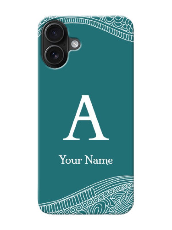 Custom iPhone 16 Plus Personalized Phone Case with line art pattern with custom name Design