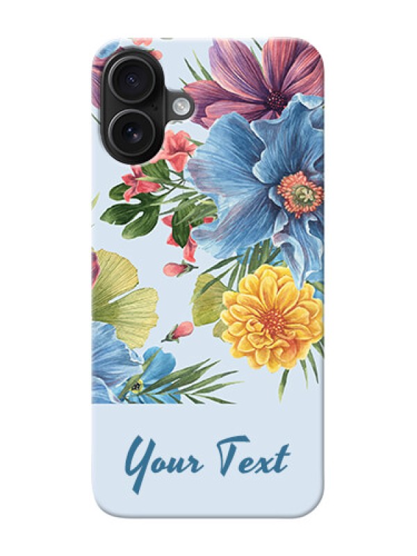 Custom iPhone 16 Plus Custom Mobile Case with Stunning Watercolored Flowers Painting Design