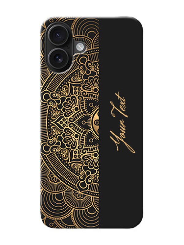 Custom iPhone 16 Plus Photo Printing on Case with Mandala art with custom text Design