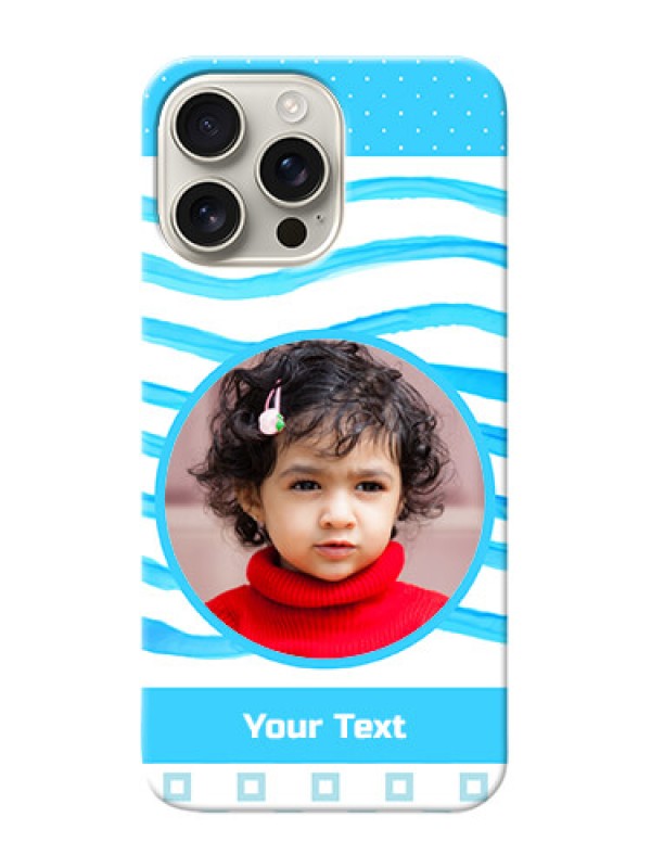 Custom iPhone 16 Pro Max phone back covers: Simple Blue Case Design