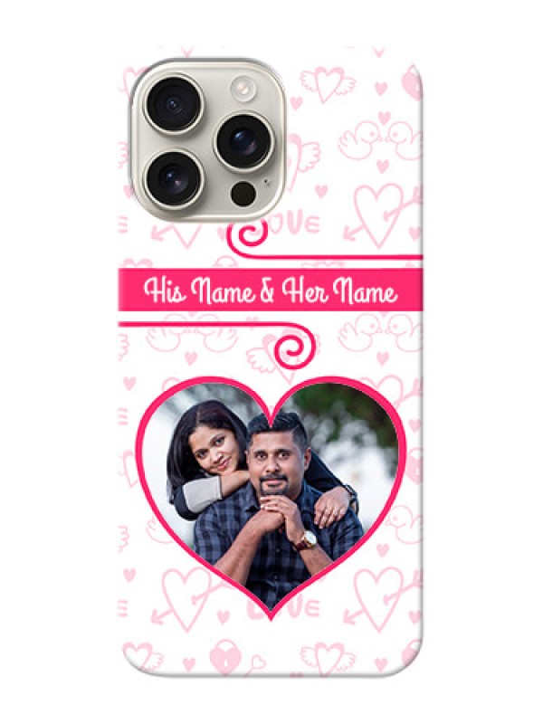 Custom iPhone 16 Pro Max Personalized Phone Cases: Heart Shape Love Design
