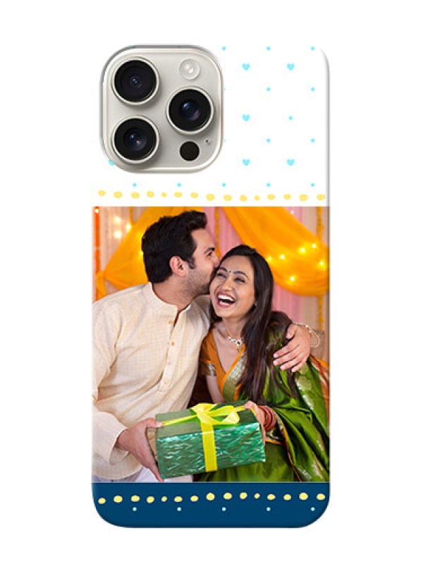 Custom iPhone 16 Pro Max Phone Covers: White and Blue Abstract Design