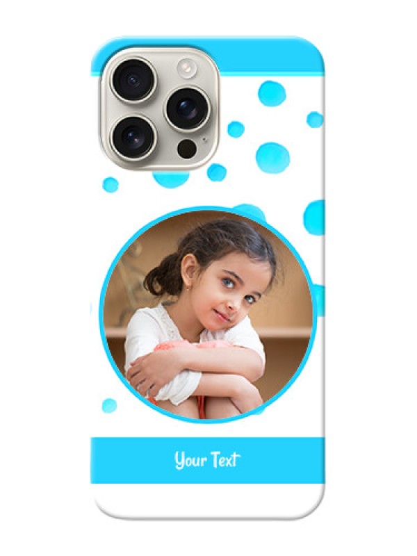 Custom iPhone 16 Pro Max Custom Phone Covers: Blue Bubbles Pattern Design