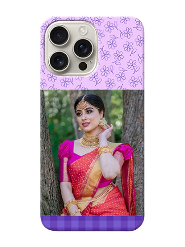 Custom iPhone 16 Pro Max Mobile Cases: Purple Floral Design