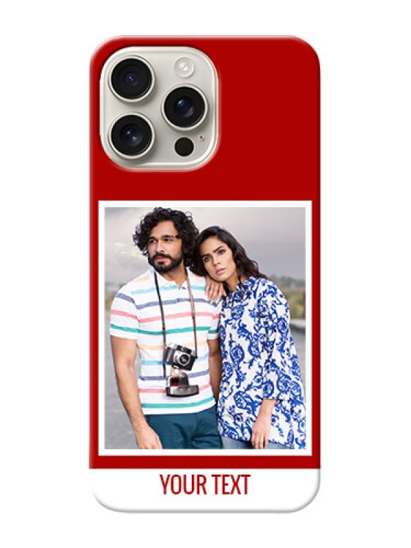 Custom iPhone 16 Pro Max mobile phone covers: Simple Red Color Design