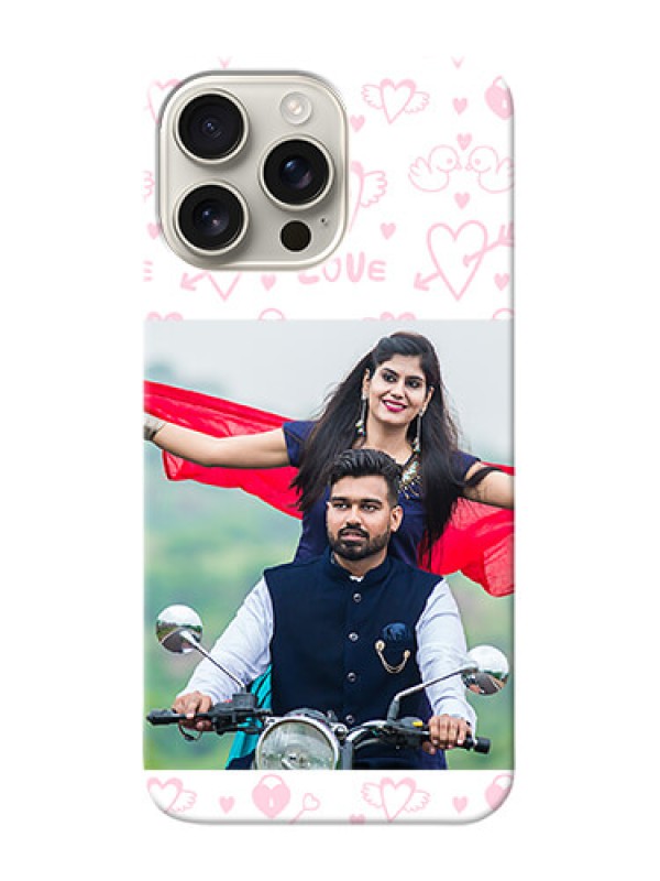 Custom iPhone 16 Pro Max personalized phone covers: Pink Flying Heart Design