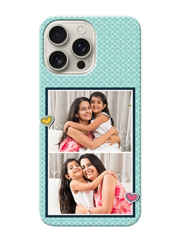 Custom iPhone 16 Pro Max Custom Phone Cases: 2 Image Holder with Pattern Design