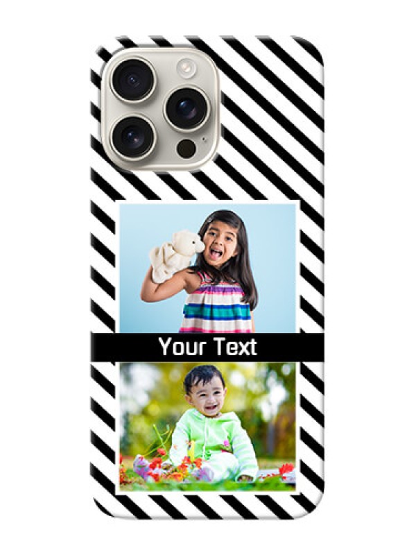 Custom iPhone 16 Pro Max Back Covers: Black And White Stripes Design