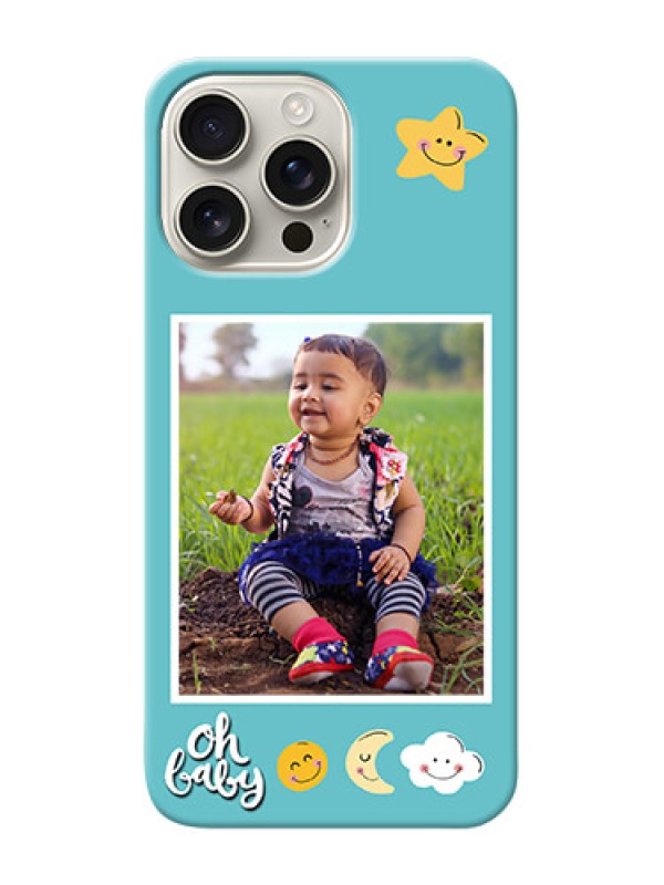 Custom iPhone 16 Pro Max Personalised Phone Cases: Smiley Kids Stars Design