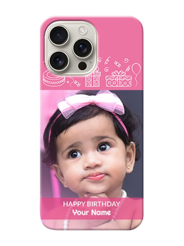 Custom iPhone 16 Pro Max Custom Mobile Cover with Birthday Line Art Design