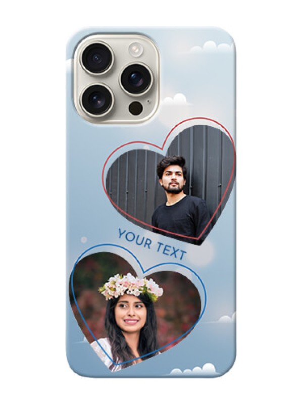 Custom iPhone 16 Pro Max Phone Cases: Blue Color Couple Design