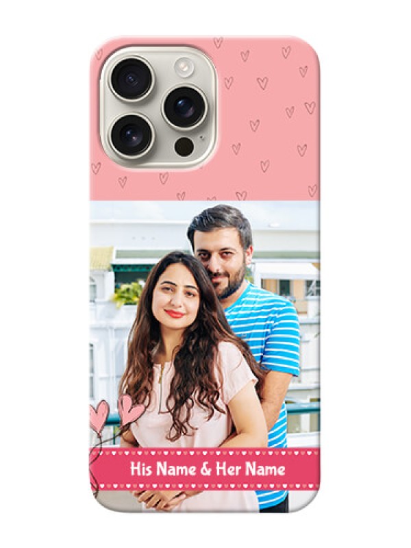 Custom iPhone 16 Pro Max phone back covers: Love Design Peach Color