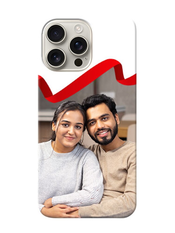 Custom iPhone 16 Pro Max custom phone cases: Red Ribbon Frame Design