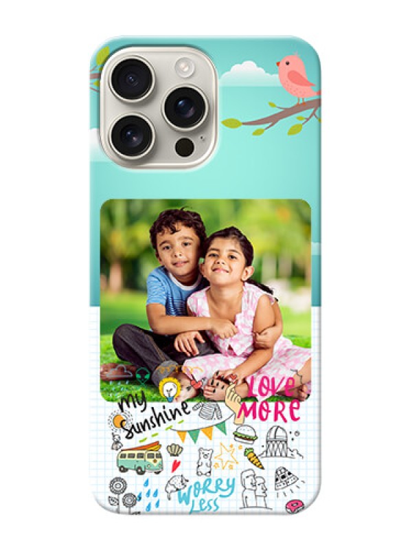 Custom iPhone 16 Pro Max phone cases online: Doodle love Design