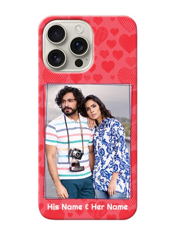 Custom iPhone 16 Pro Max Mobile Back Covers: with Red Heart Symbols Design