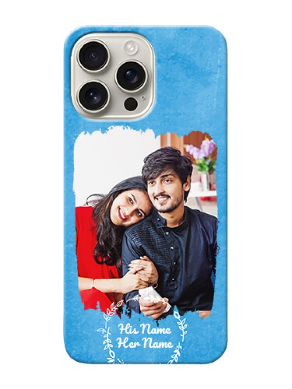 Custom iPhone 16 Pro Max custom mobile cases: Blue Color Vintage Design