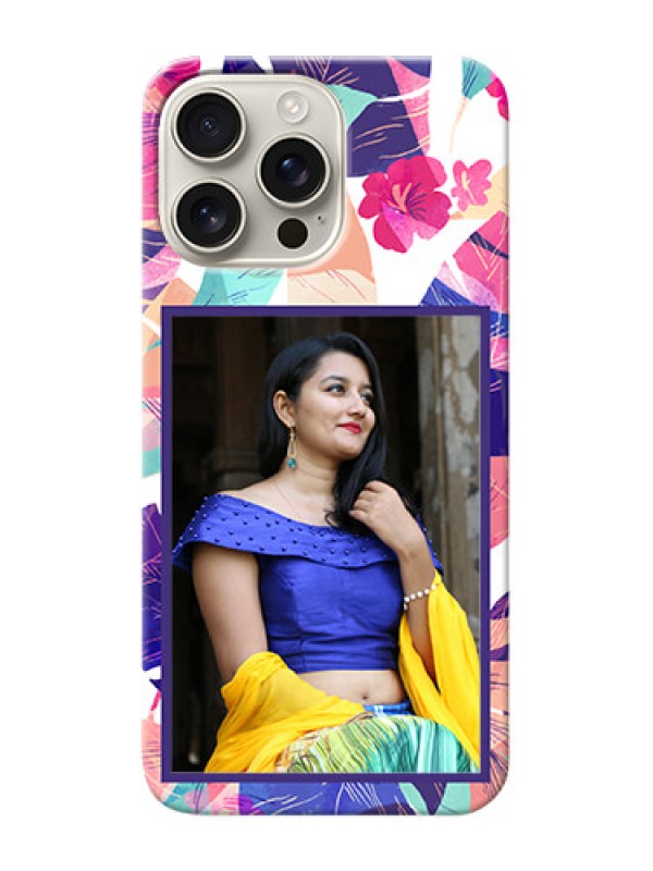 Custom iPhone 16 Pro Max Personalised Phone Cases: Abstract Floral Design