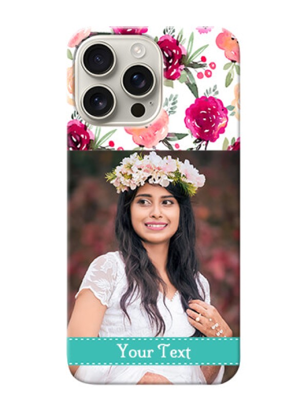 Custom iPhone 16 Pro Max Personalized Mobile Cases: Watercolor Floral Design