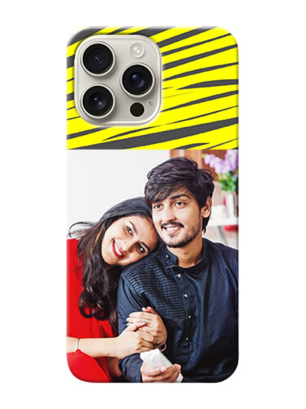 Custom iPhone 16 Pro Max Personalised mobile covers: Yellow Abstract Design