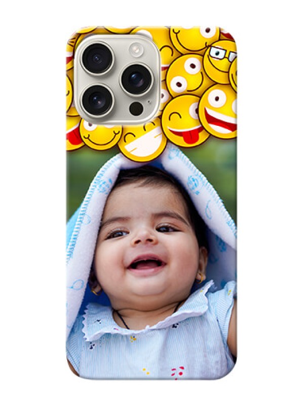 Custom iPhone 16 Pro Max Custom Phone Cases with Smiley Emoji Design