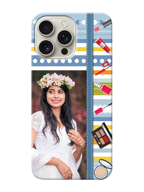 Custom iPhone 16 Pro Max Personalized Mobile Cases: Makeup Icons Design