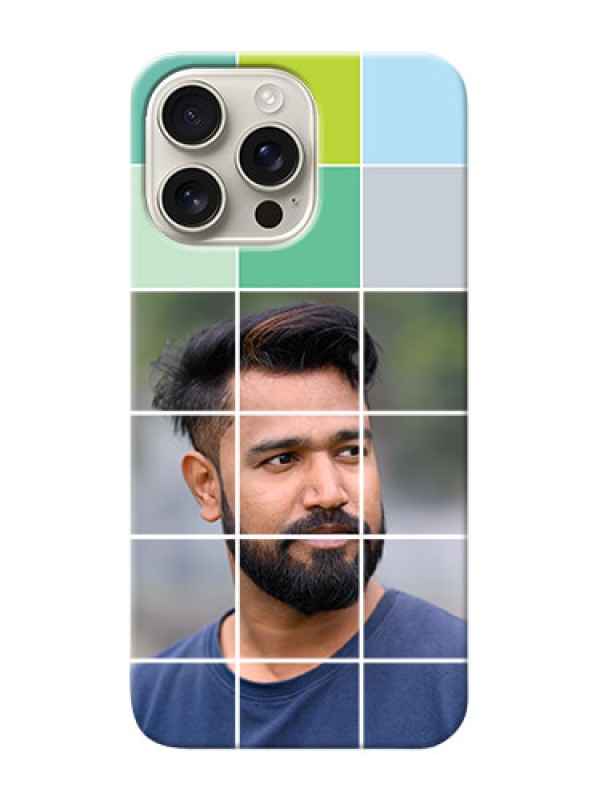 Custom iPhone 16 Pro Max personalised phone covers with white box pattern