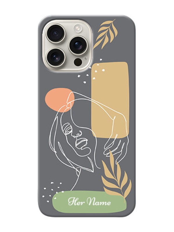 Custom iPhone 16 Pro Max Custom Phone Case with Gazing Woman line art Design