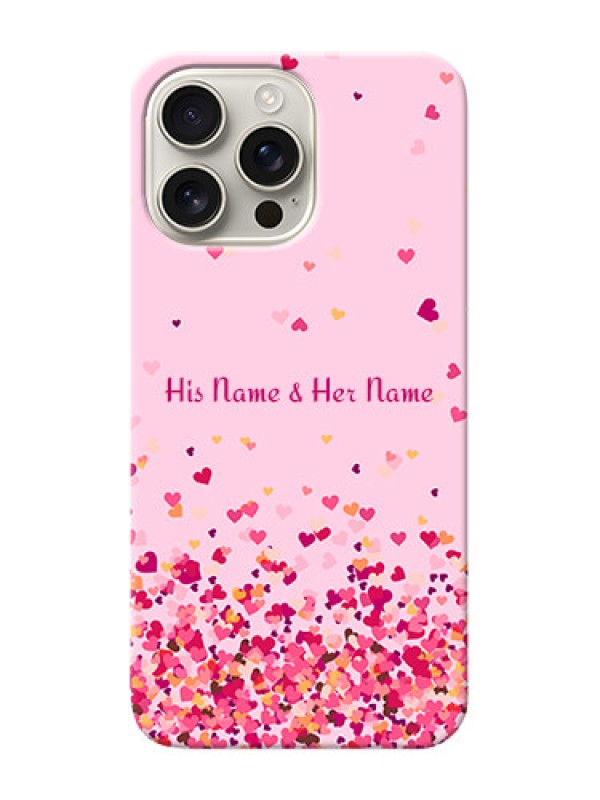 Custom iPhone 16 Pro Max Photo Printing on Case with Floating Hearts Design
