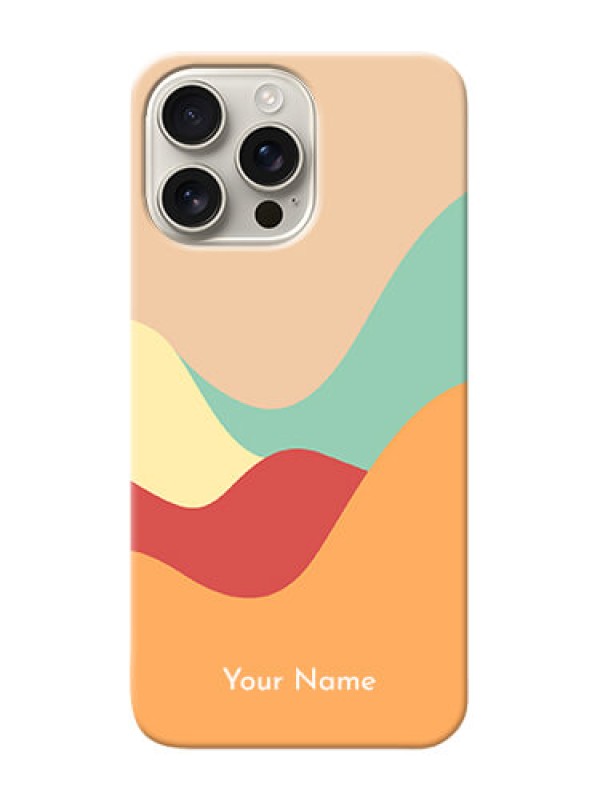 Custom iPhone 16 Pro Max Personalized Phone Case with Ocean Waves Multicolour Design