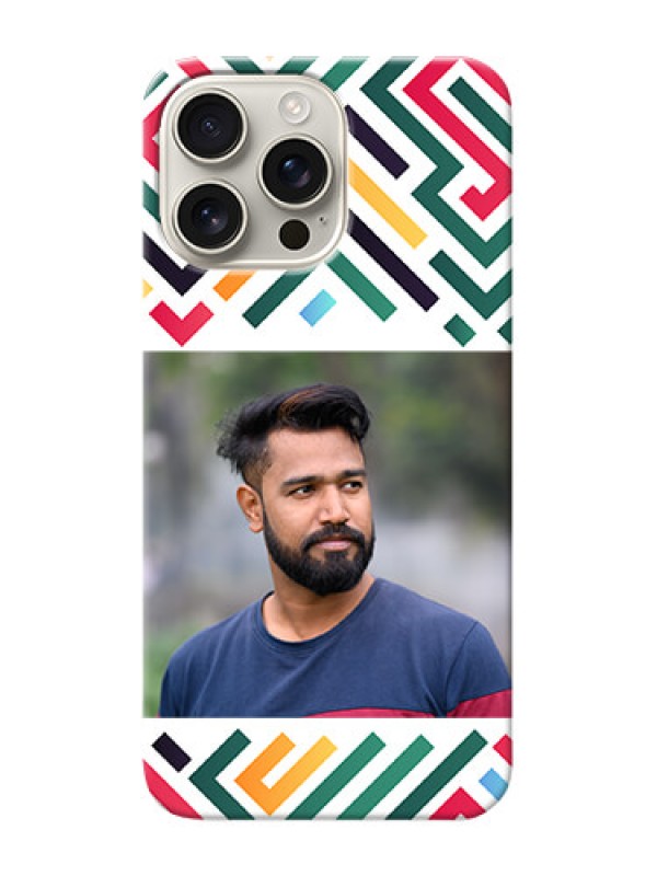 Custom iPhone 16 Pro Max Personalized Phone Case with Colorful Maze Pattern Design