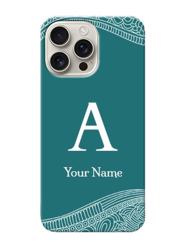 Custom iPhone 16 Pro Max Personalized Phone Case with line art pattern with custom name Design