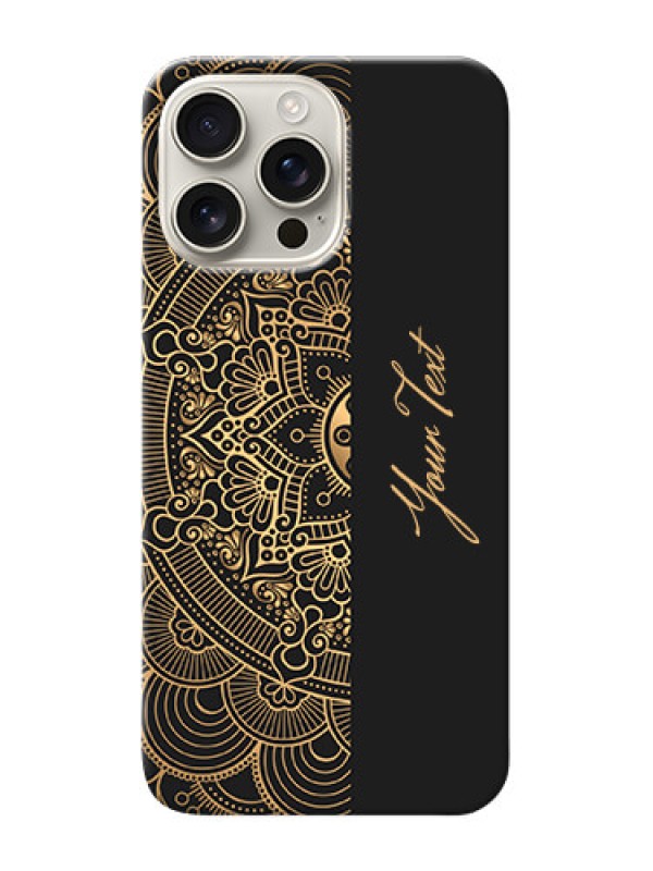 Custom iPhone 16 Pro Max Photo Printing on Case with Mandala art with custom text Design