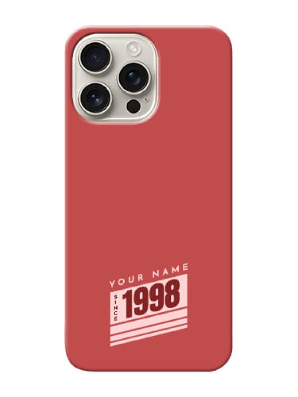 Custom iPhone 16 Pro Max Custom Phone Case with Red custom year of birth Design