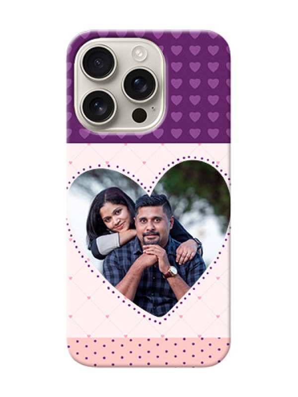 Custom iPhone 16 Pro Mobile Back Covers: Violet Love Dots Design