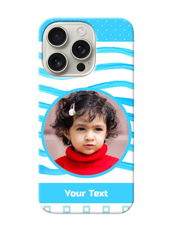 Custom iPhone 16 Pro phone back covers: Simple Blue Case Design