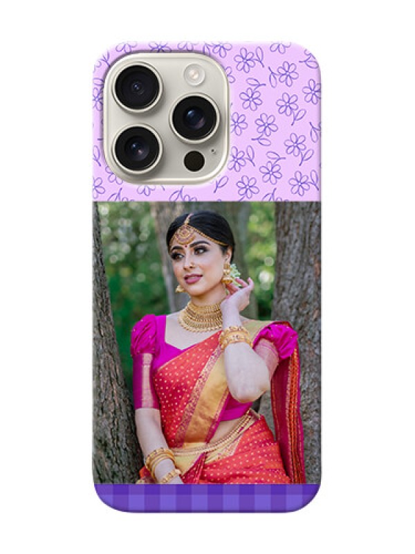 Custom iPhone 16 Pro Mobile Cases: Purple Floral Design