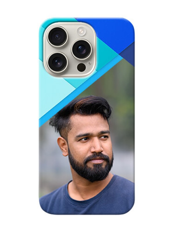 Custom iPhone 16 Pro Phone Cases Online: Blue Abstract Cover Design