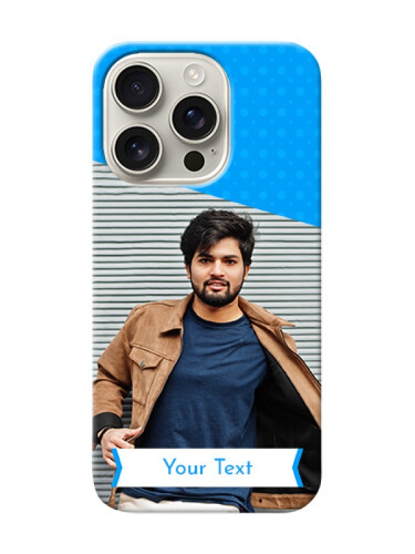 Custom iPhone 16 Pro Personalized Mobile Covers: Simple Blue Color Dotted Design