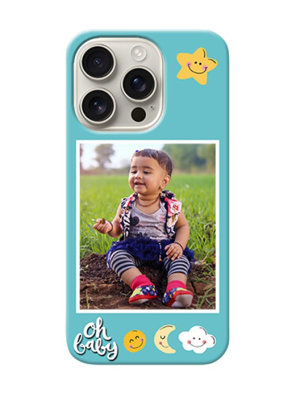 Custom iPhone 16 Pro Personalised Phone Cases: Smiley Kids Stars Design