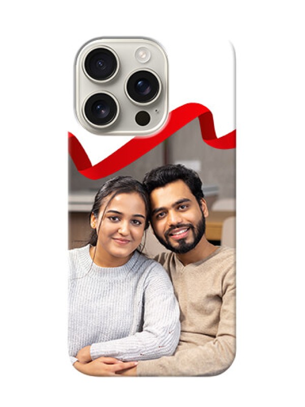 Custom iPhone 16 Pro custom phone cases: Red Ribbon Frame Design