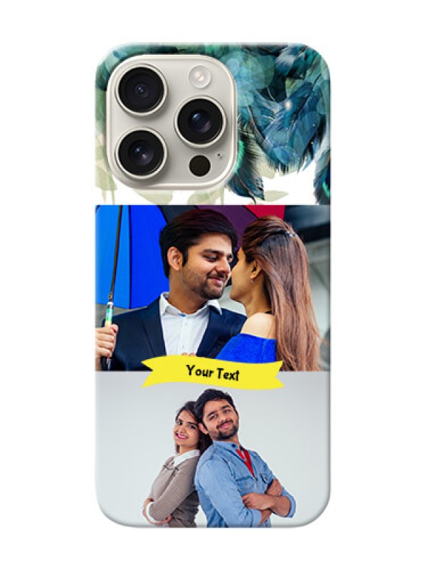 Custom iPhone 16 Pro Phone Cases: Image with Boho Peacock Feather Design