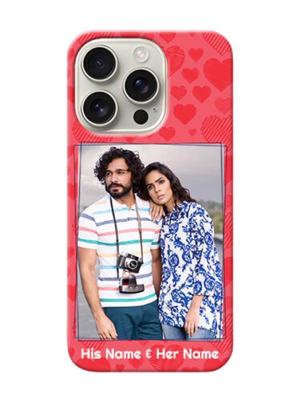 Custom iPhone 16 Pro Mobile Back Covers: with Red Heart Symbols Design