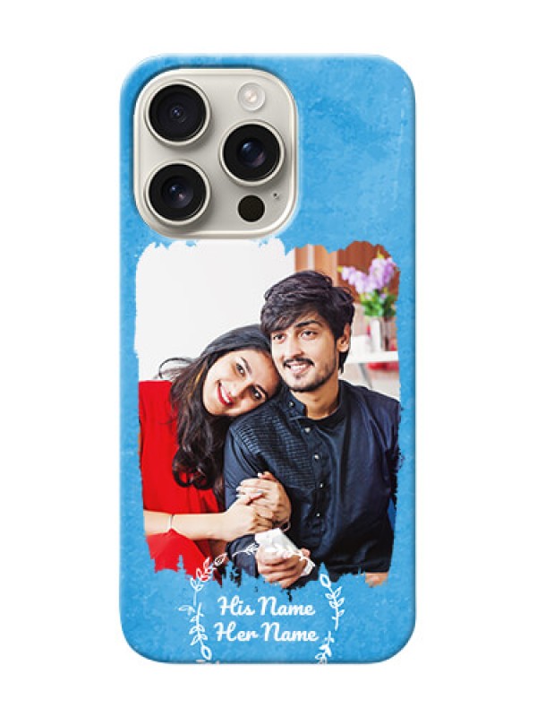 Custom iPhone 16 Pro custom mobile cases: Blue Color Vintage Design