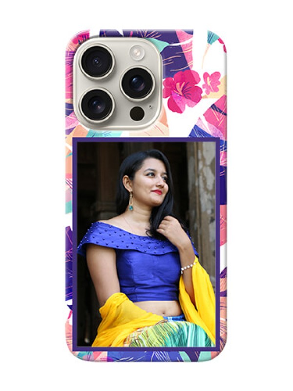 Custom iPhone 16 Pro Personalised Phone Cases: Abstract Floral Design