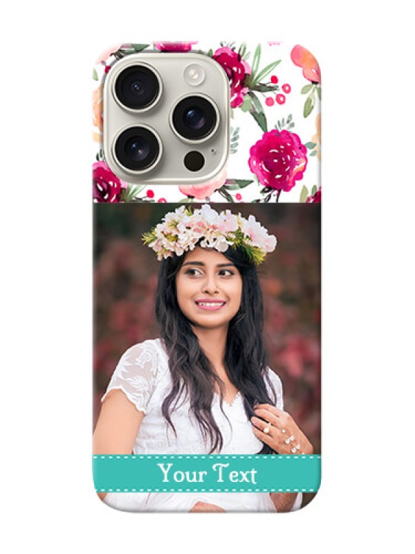 Custom iPhone 16 Pro Personalized Mobile Cases: Watercolor Floral Design