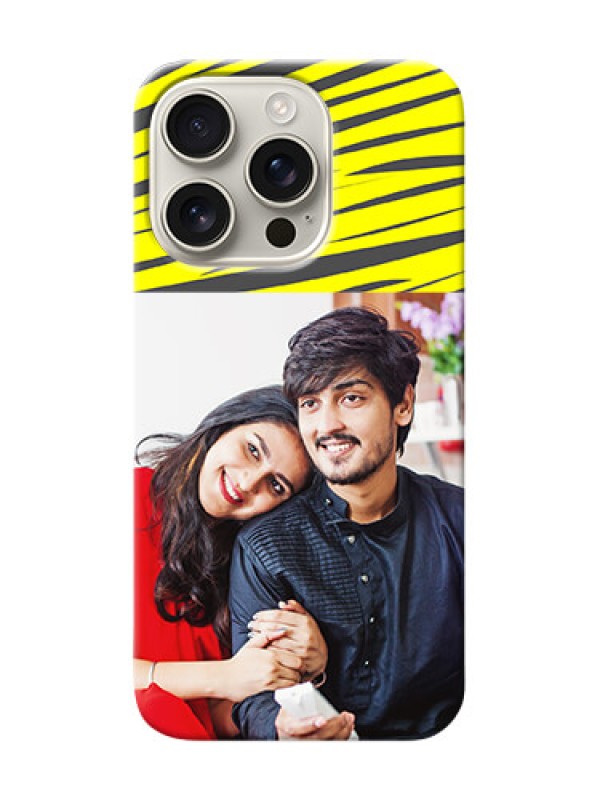 Custom iPhone 16 Pro Personalised mobile covers: Yellow Abstract Design