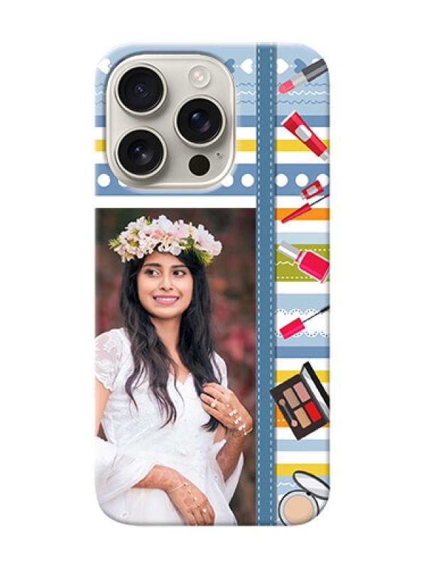 Custom iPhone 16 Pro Personalized Mobile Cases: Makeup Icons Design
