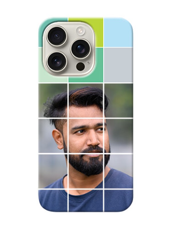 Custom iPhone 16 Pro personalised phone covers with white box pattern