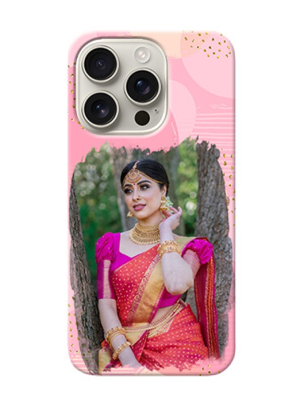 Custom iPhone 16 Pro Phone Covers for Girls: Gold Glitter Splash Design